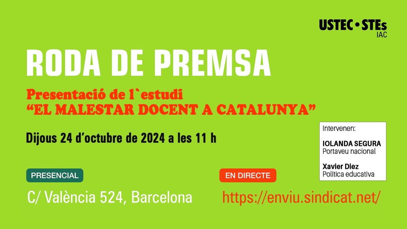 Roda de premsa sobre el malstar docent a catalunya